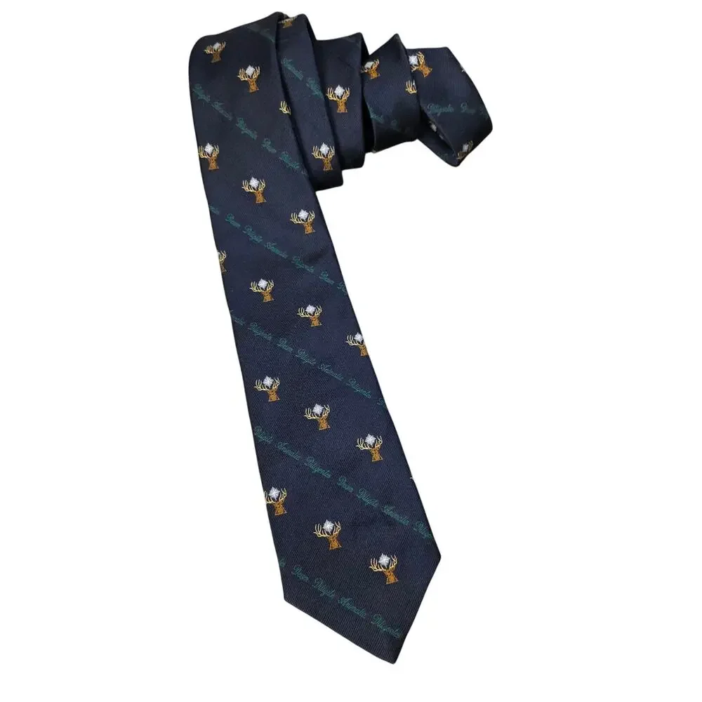 Vintage Robert Talbott Silk Tie Deer Hunting Motif USA Rep Hunting Motif Necktie